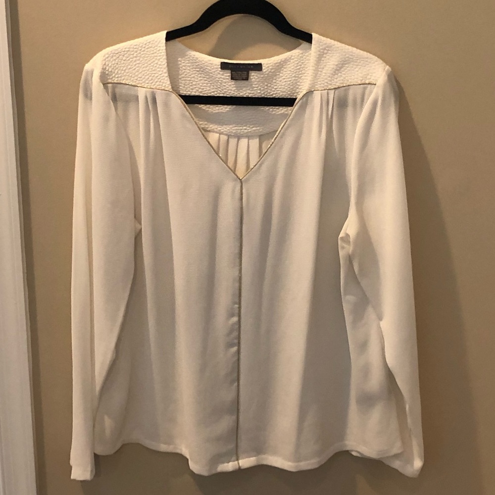 White Blouse with Gold Trim